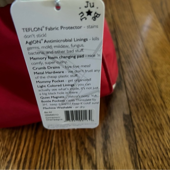 Brand new Ju-Ju-Be red diaper bag with clip on wallet and change pad - Picture 7 of 13